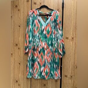 INC International Concepts Green and Orange Dress large toe back fetal